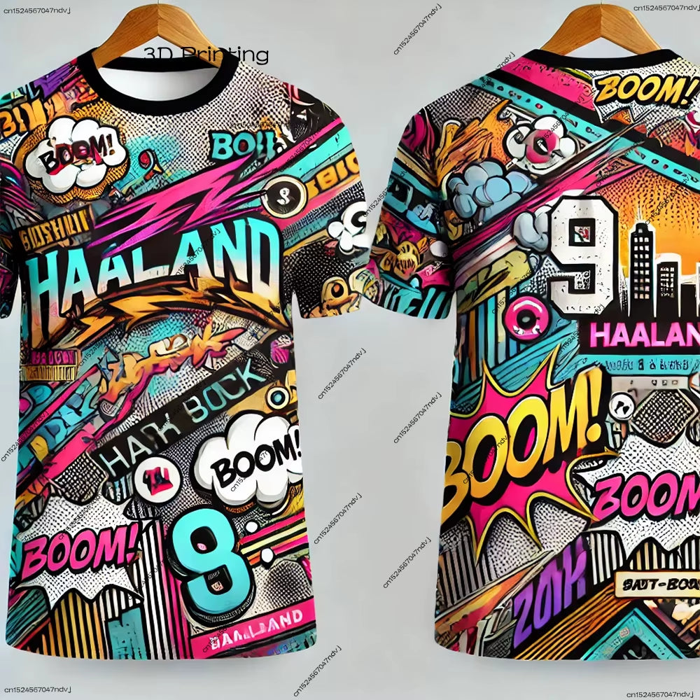 New Arrival Soccer Jersey Children'S Adult Fan Jersey T-Shirt HAALAND No.9 Casual and Comfortable Top American Trendy Design