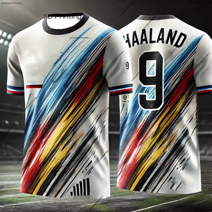 New Arrival Soccer Jersey Children'S Adult Fan Jersey T-Shirt HAALAND No.9 Casual and Comfortable Top American Trendy Design