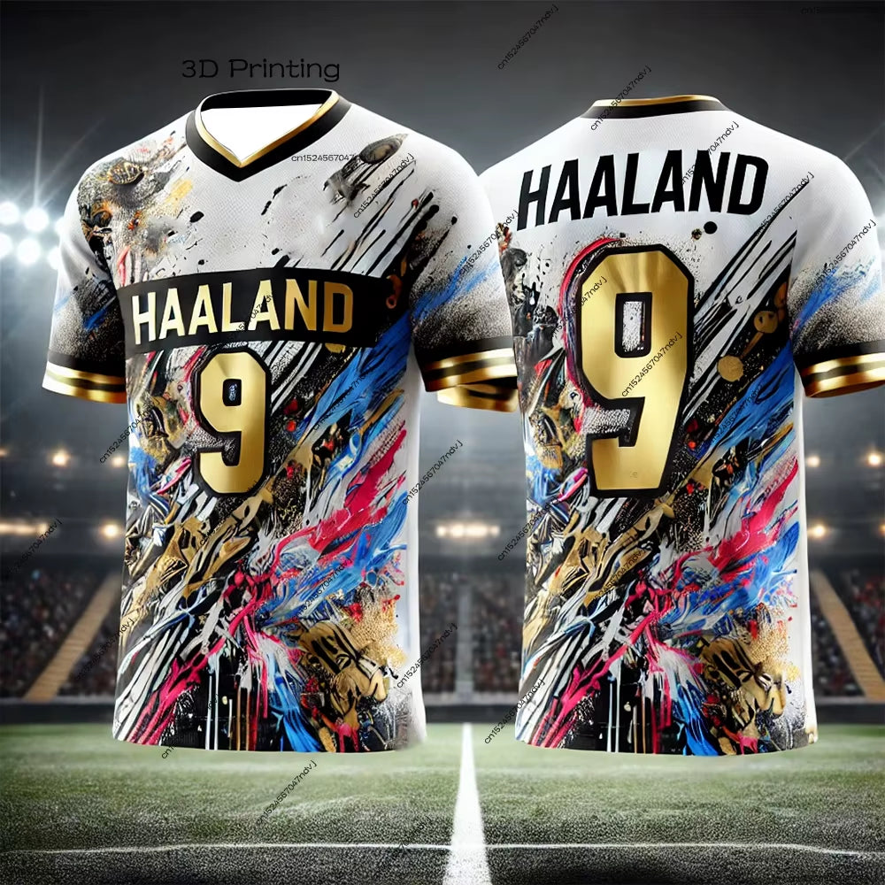 New Arrival Soccer Jersey Children'S Adult Fan Jersey T-Shirt HAALAND No.9 Casual and Comfortable Top American Trendy Design