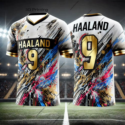 New Arrival Soccer Jersey Children'S Adult Fan Jersey T-Shirt HAALAND No.9 Casual and Comfortable Top American Trendy Design