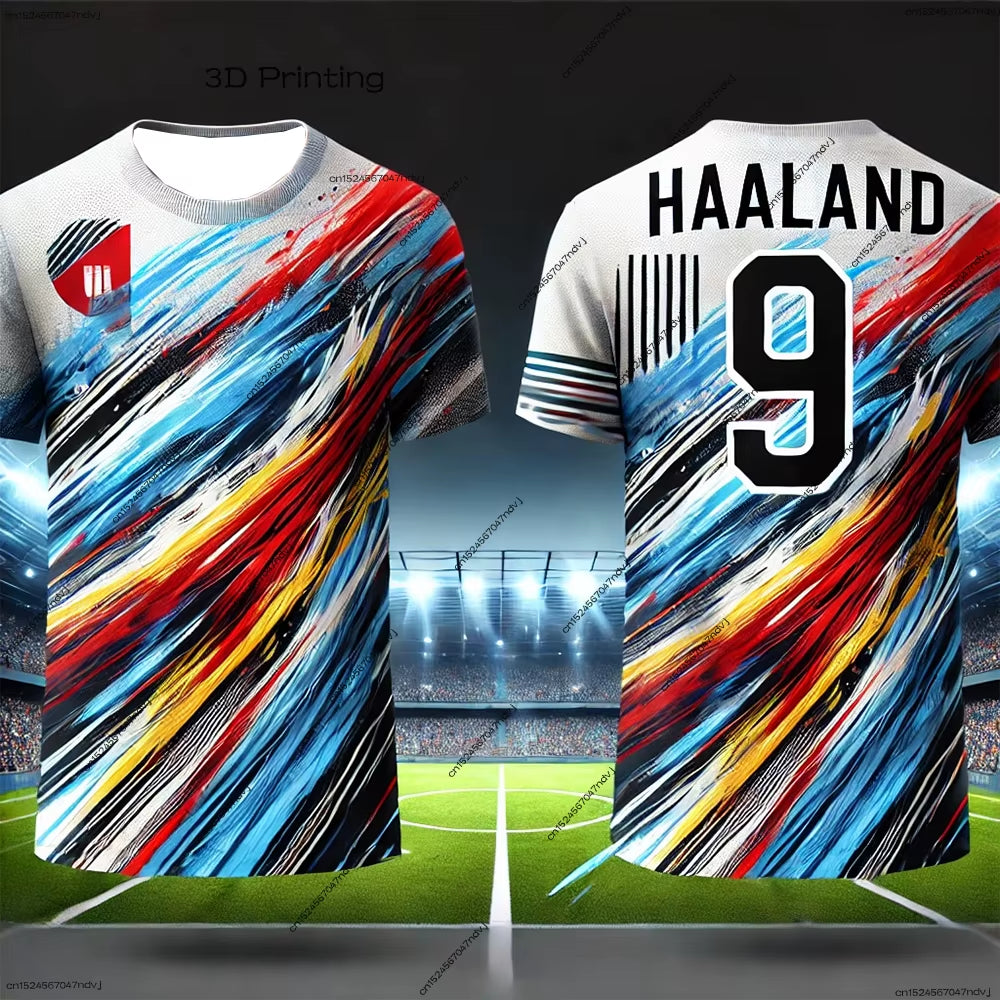 New Arrival Soccer Jersey Children'S Adult Fan Jersey T-Shirt HAALAND No.9 Casual and Comfortable Top American Trendy Design