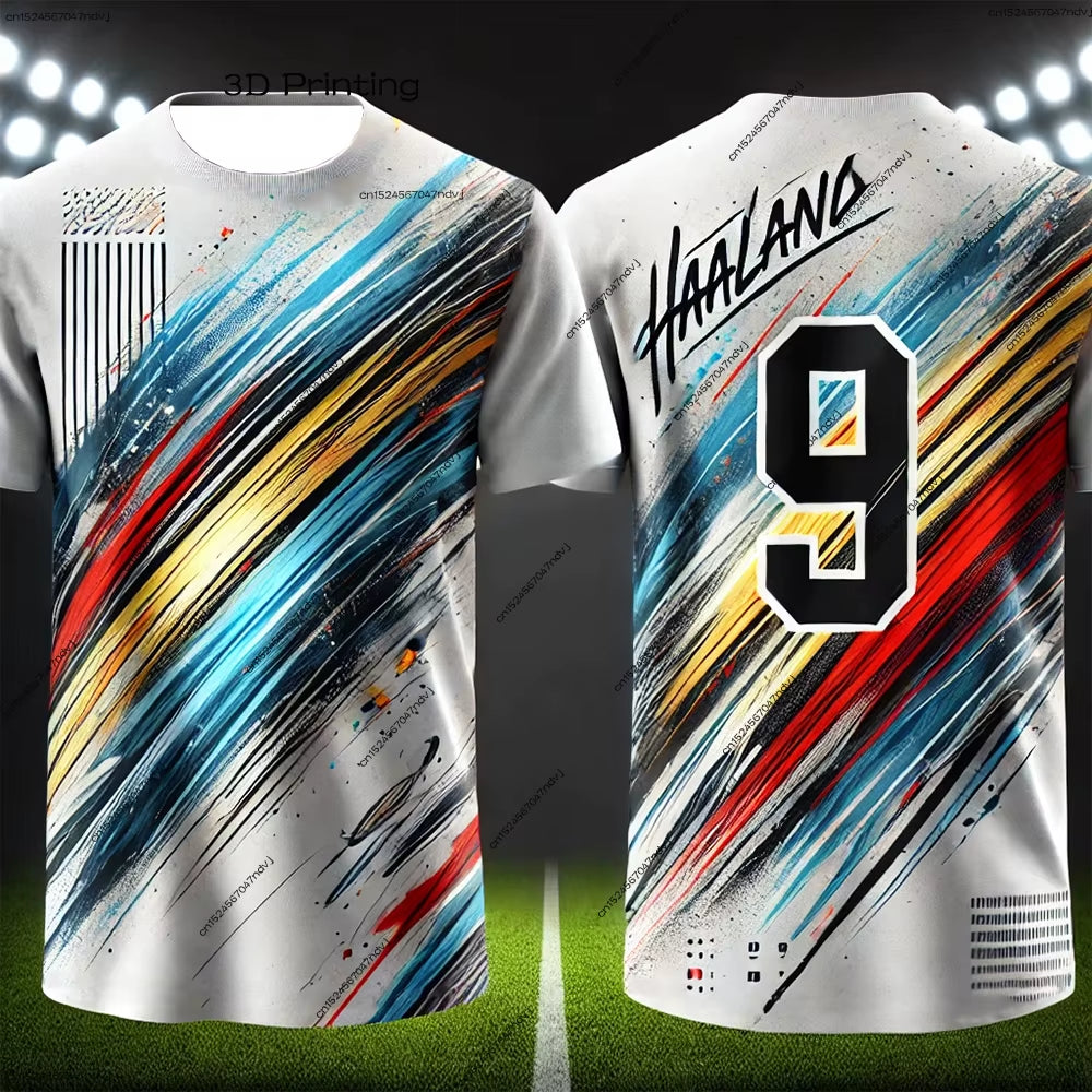 New Arrival Soccer Jersey Children'S Adult Fan Jersey T-Shirt HAALAND No.9 Casual and Comfortable Top American Trendy Design