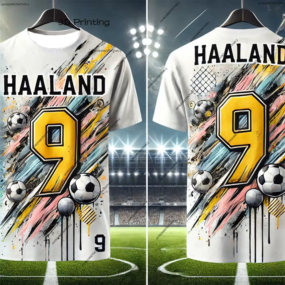 New Arrival Soccer Jersey Children'S Adult Fan Jersey T-Shirt HAALAND No.9 Casual and Comfortable Top American Trendy Design