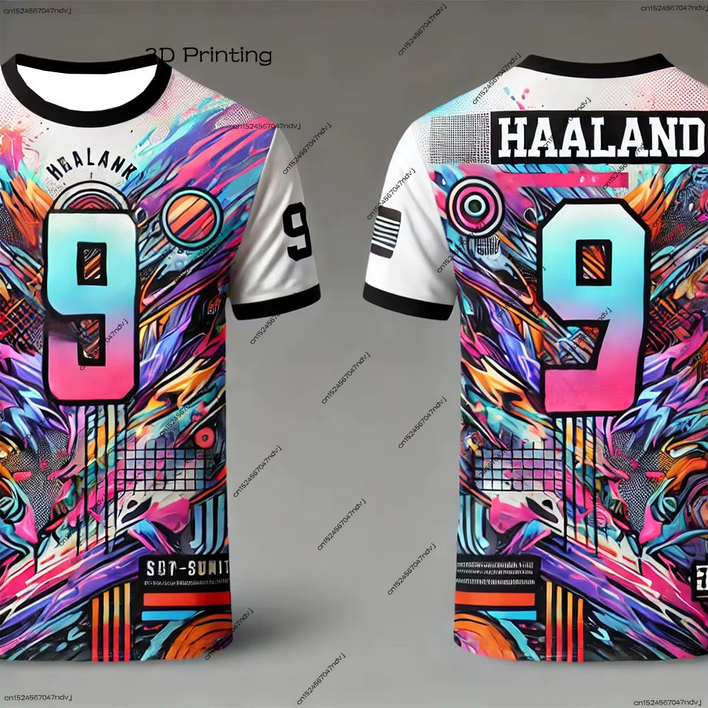New Arrival Soccer Jersey Children'S Adult Fan Jersey T-Shirt HAALAND No.9 Casual and Comfortable Top American Trendy Design