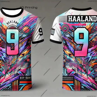 New Arrival Soccer Jersey Children'S Adult Fan Jersey T-Shirt HAALAND No.9 Casual and Comfortable Top American Trendy Design